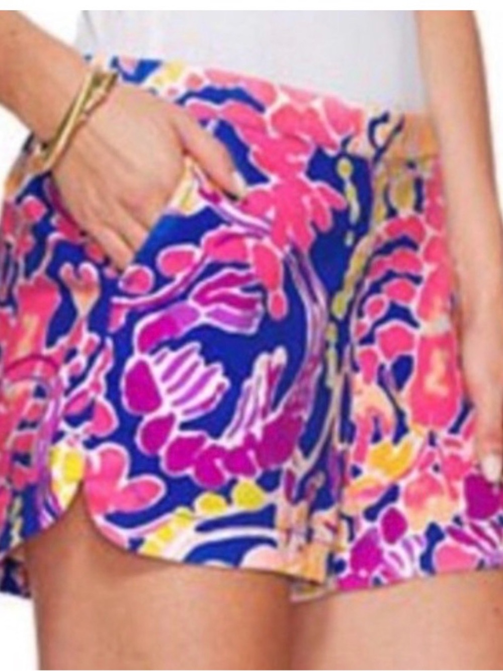 Lilly Pulitzer Elastic Waist Floral shorts in ocean view